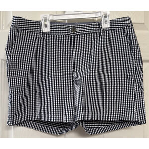 Black White Gingham Mid Rise Casual Amazon Essentials Shorts Womens Size 10
